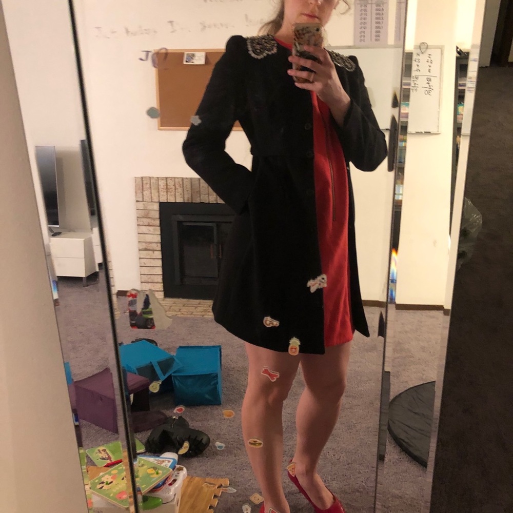 Black babydoll coat